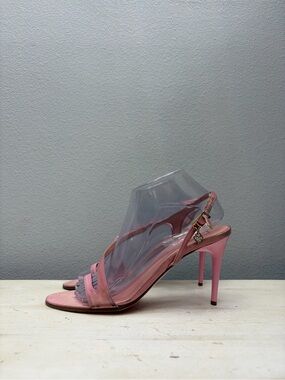 Escada Pink Leather Slingback Pumps Size 39